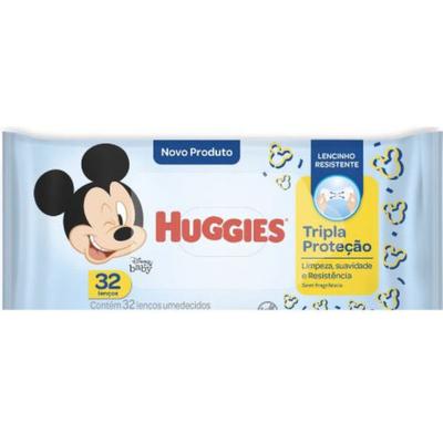 Lenço Umedecido Huggies Disney Toalha Protetora 32unidades