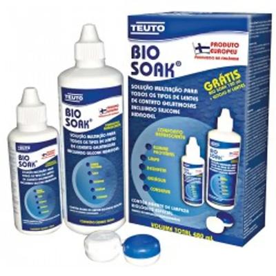 Bio Soak Solução p/Lentes de Contat 360ml Gratis 120ml+Estoj