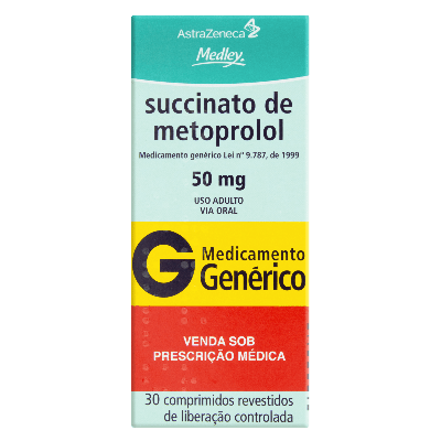 Succinato de Metoprolol 50mg 30 Comprimidos