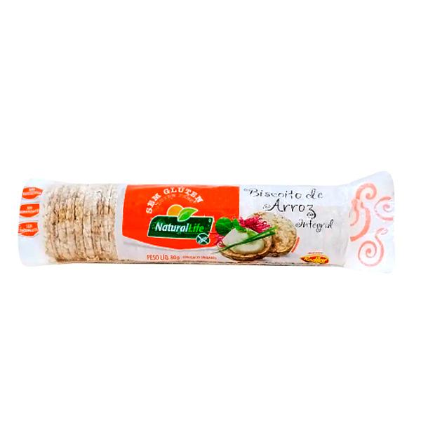 Biscoito De Arroz Natural Life Sem Glúten 80G