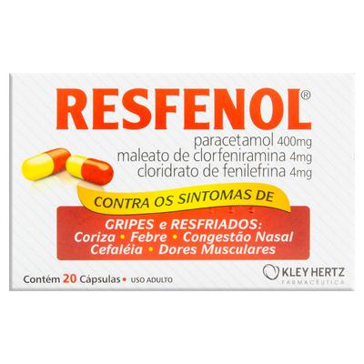 Resfenol Kley Hertz Farmacêutica Caixa Com 20 Cápsulas