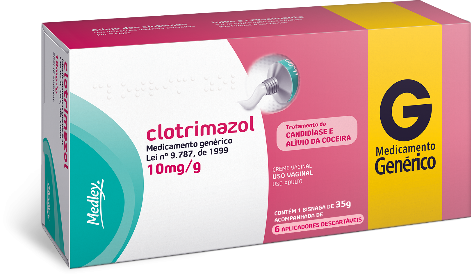 Clotrimazol 10mg/g Creme Vaginal 35g + 6Aplicadores - MEDLEY