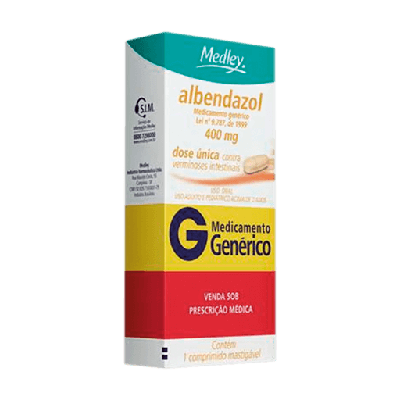 Albendazol 400Mg Sanofi Medley 1 Comprimido Mastigável