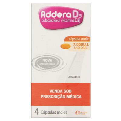 Addera D3 Cápsulas 7000Ui Cosmed Caixa Com 4 Cápsulas Moles