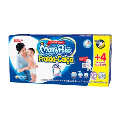Fralda Mamypoko Calca Jumbo Xg C/28+4Unidades
