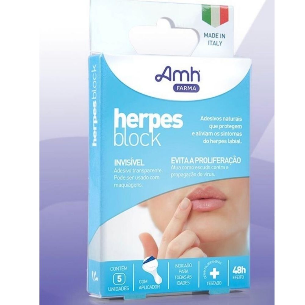 Adesivo Labial Herpes Block Amh Farma - 5 Unidades