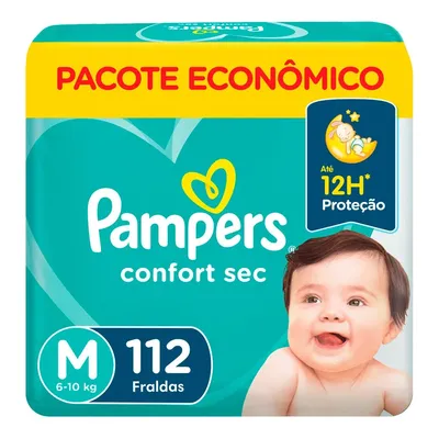 Fralda Pampers Confort Sec M 112 unidades