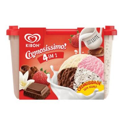 Sorvete Kibon Cremoso 2em1 Frutas Vermelhas e Iogurte 2L