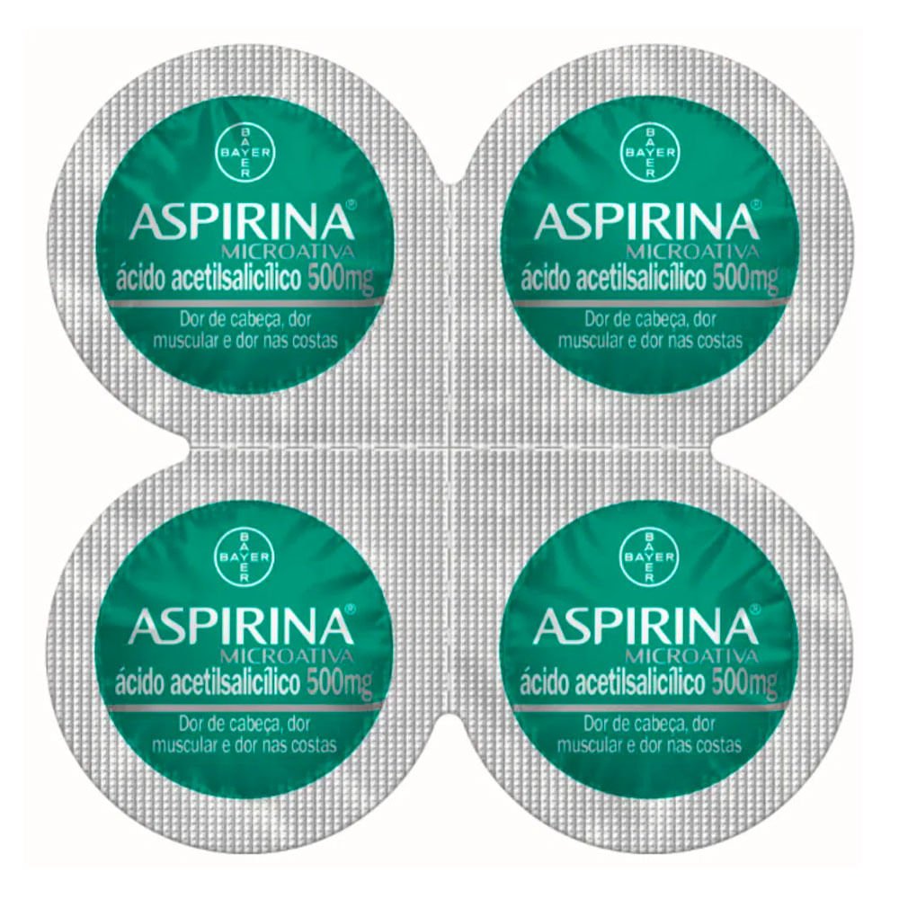 Aspirina Microativa 500mg 4 Comprimidos - BAYER