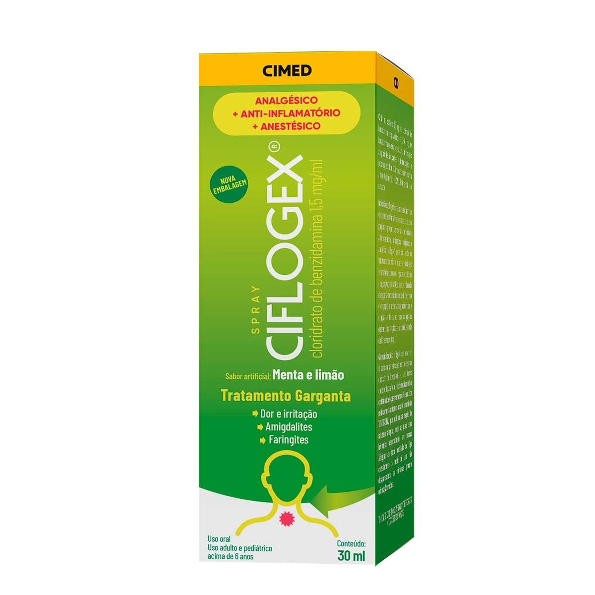 Ciflogex Menta e Limão Cimed Caixa 30ml Spray