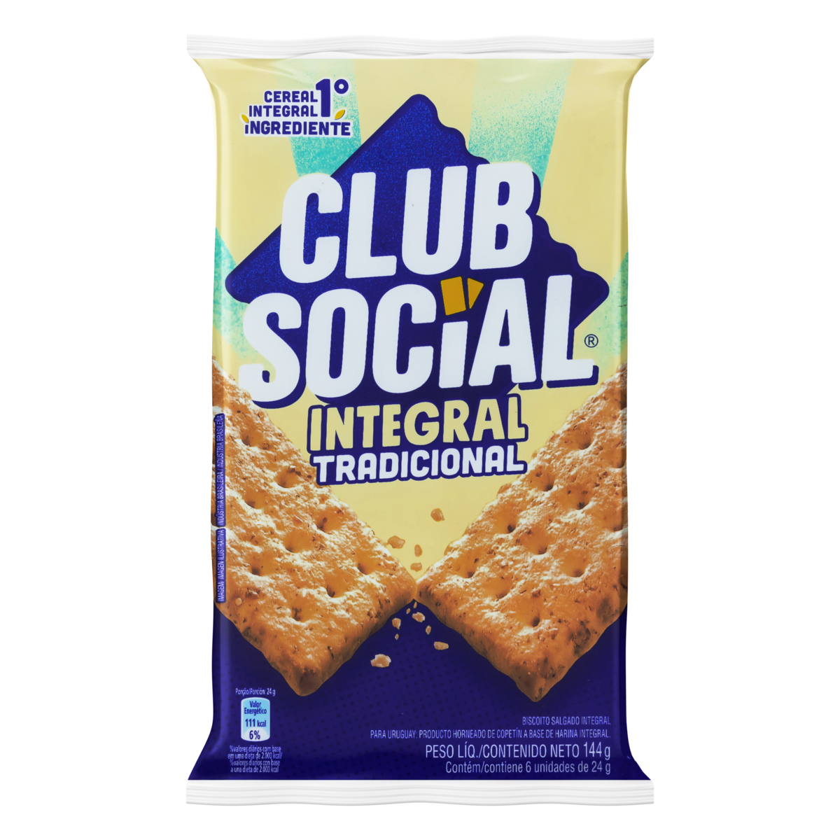 Biscoito Salgado Integral 144g - CLUB SOCIAL
