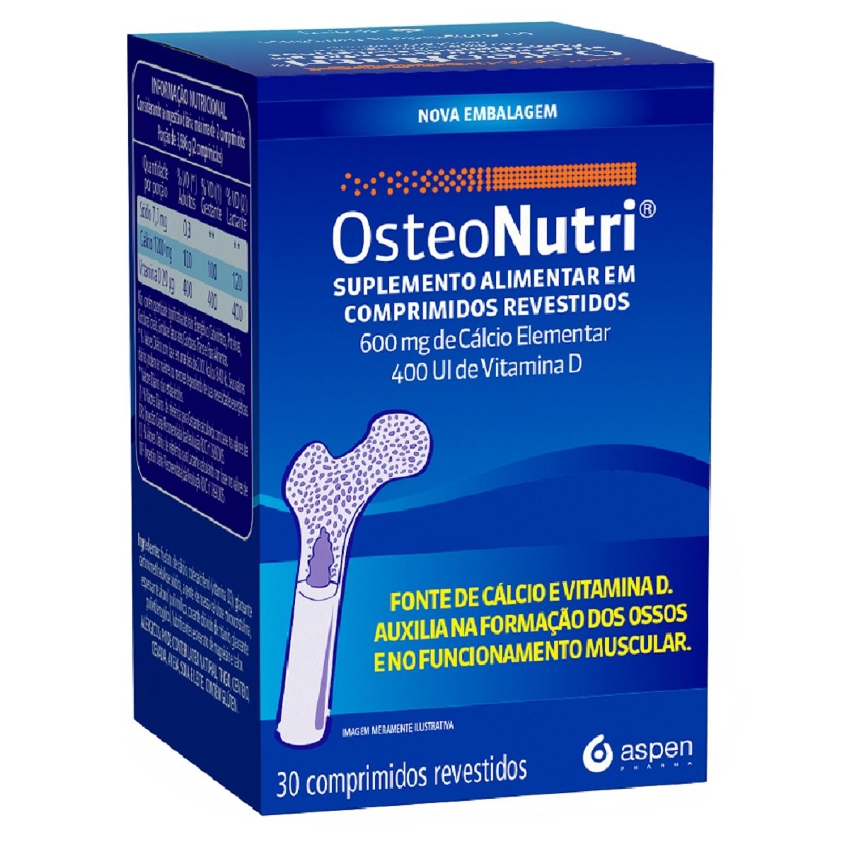 OSTEONUTRI 600MG+400UI C/30CP (ASP)
