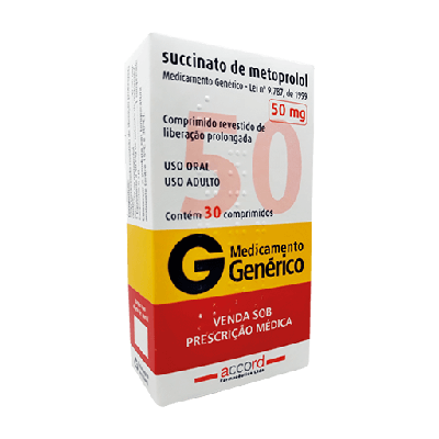 METOPROLOL SUCCINATO 50MG 30 COMPRIMIDOS