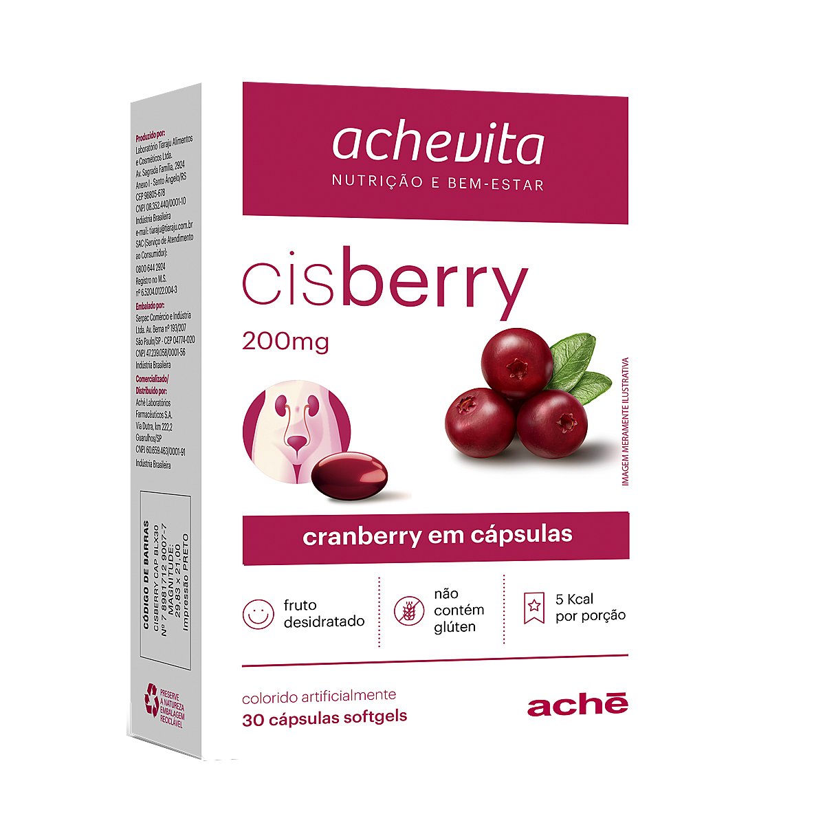 Cisberry 200mg, caixa com 30 cápsulas