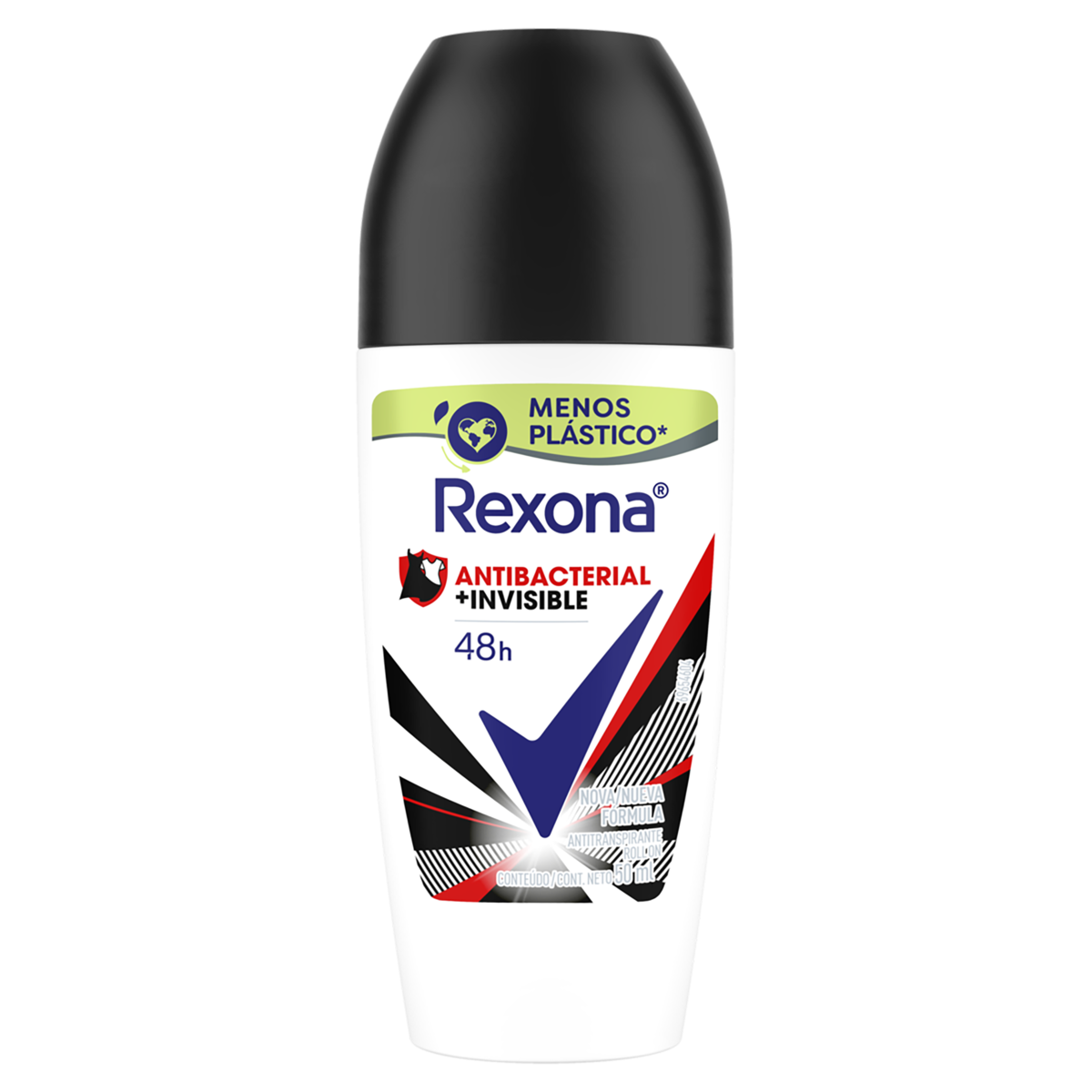 Desodorante Roll-On Antibacterial e Invisible Rexona 50ml