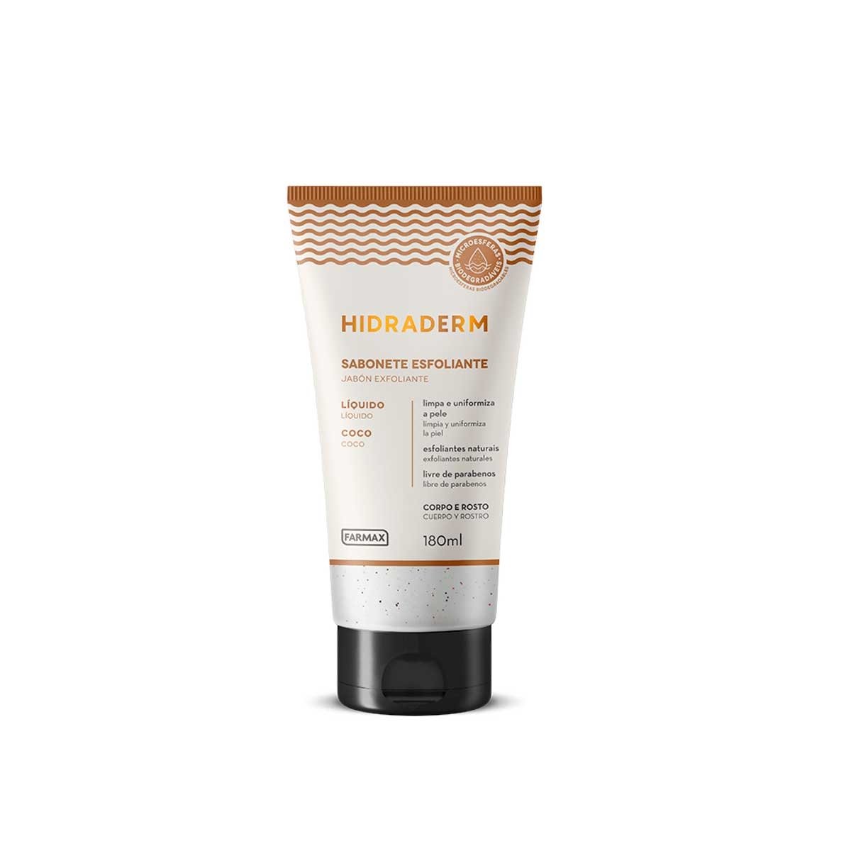 Sabonete Líquido Esfoliante Coco Hidraderm 180Ml