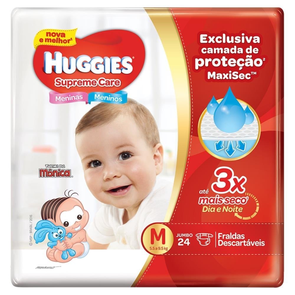 Fralda Huggies Supreme Care M - 24 unidades