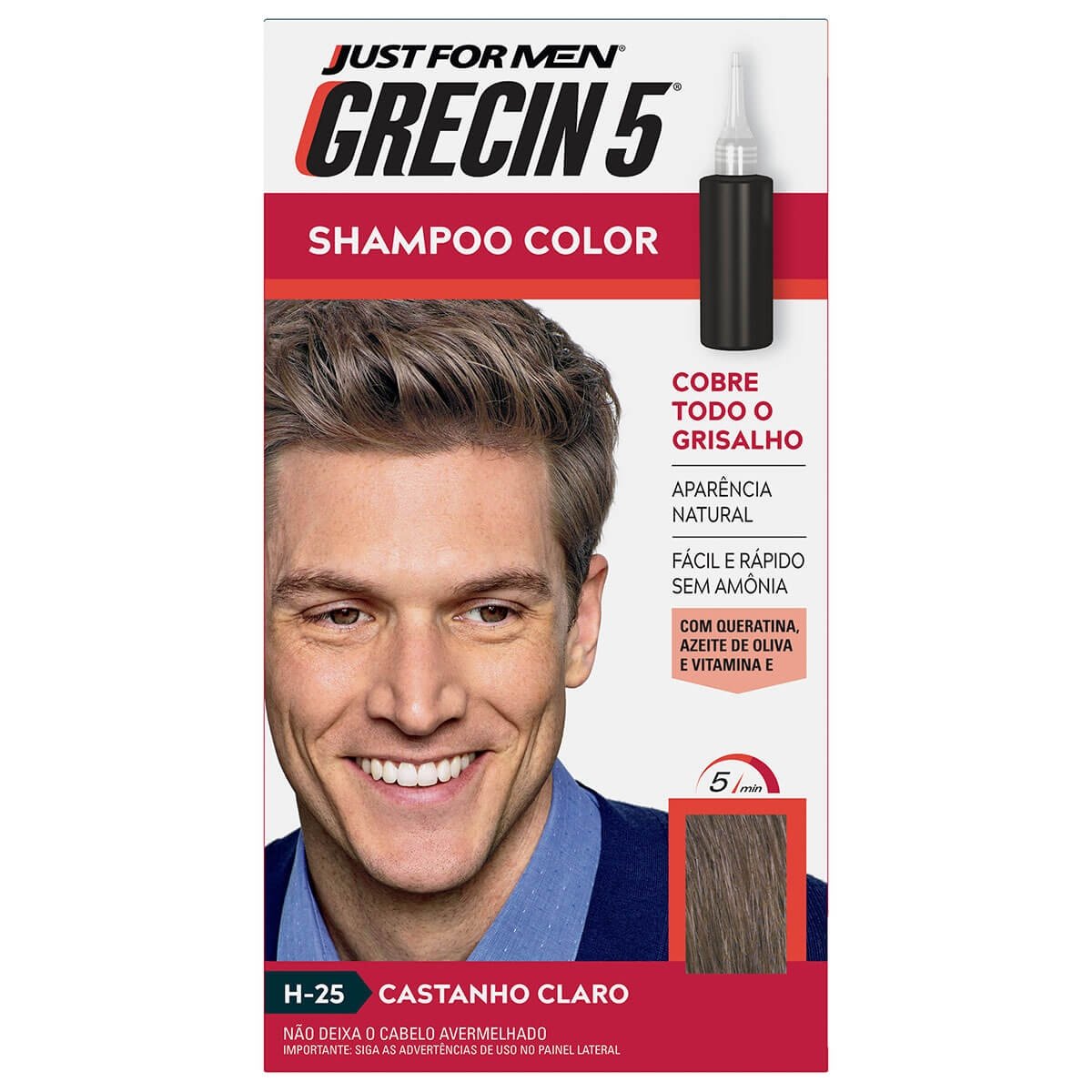 Shampoo Tonalizante 5 Castanho Claro 60ml - GRECIN