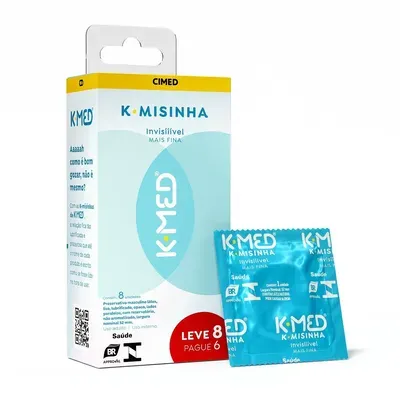 Preservativo k-med k-misinha invisivel com 8 unidades