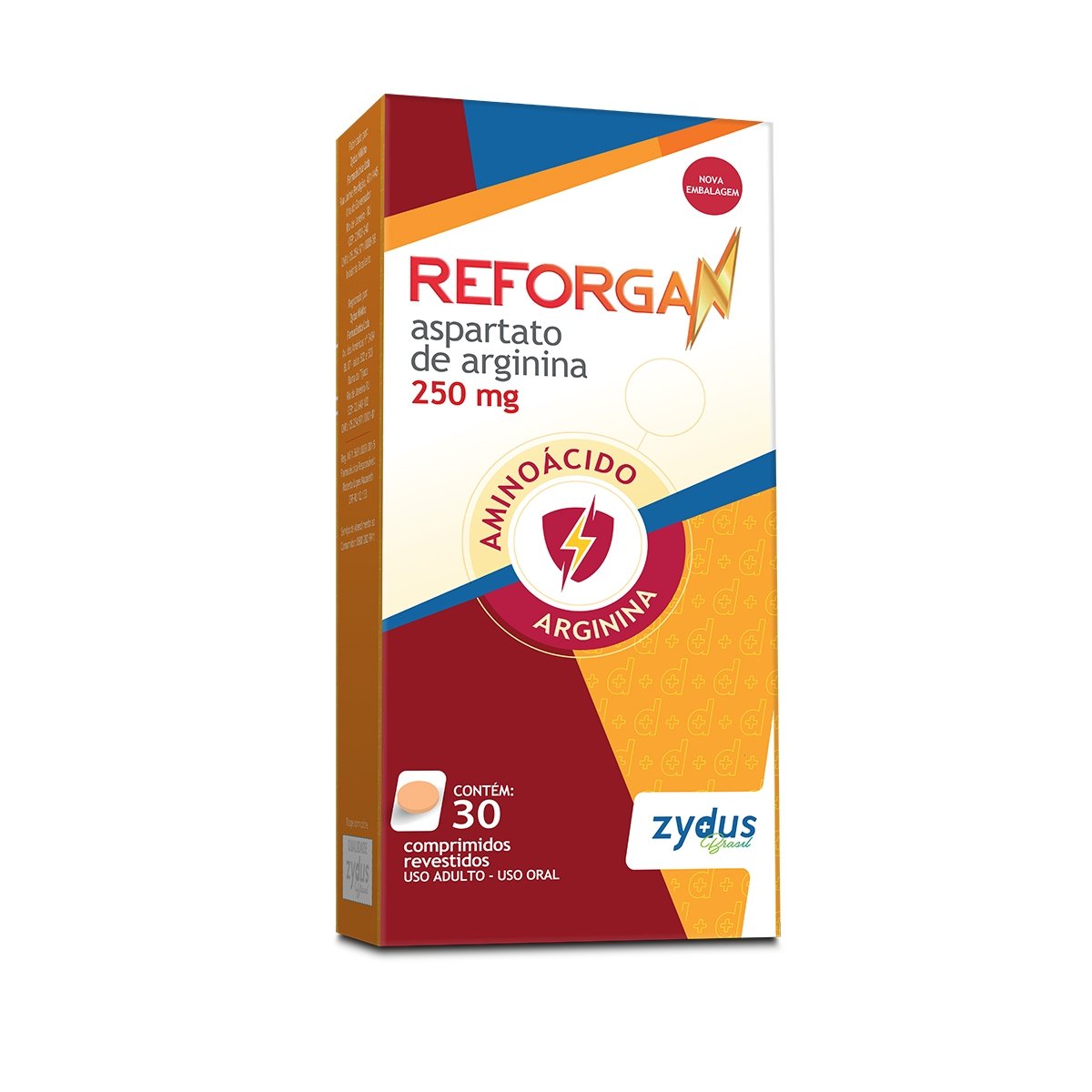 Arginina Reforgan 250mg 30 comprimidos - ZYDUS NIKKHO
