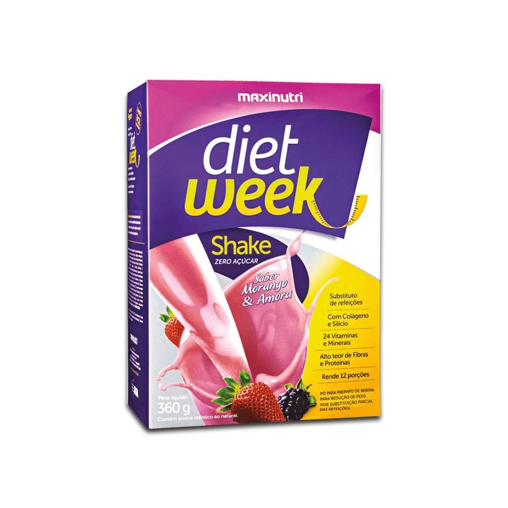 Diet Week Shake Morango e Amora 360g