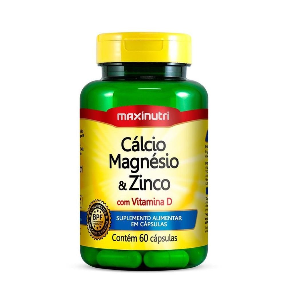 Calcio, Magnesio e Zinco 60 Cpasulas - MAXINUTRI