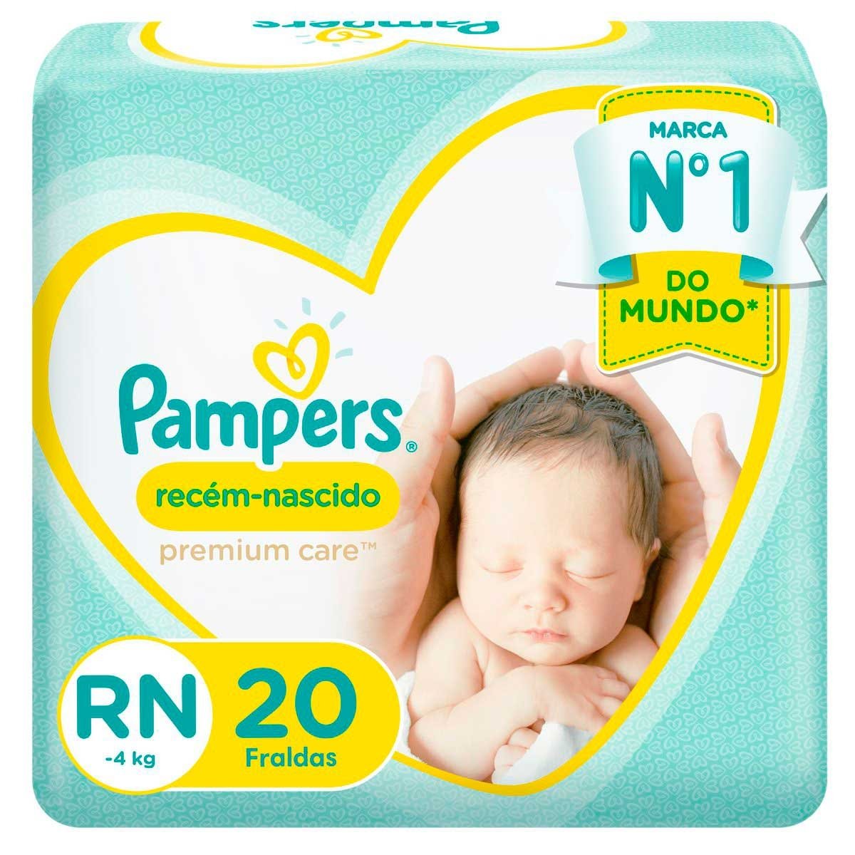 Fralda Pampers Premium Care Recém-Nascido RN 20 Unidades