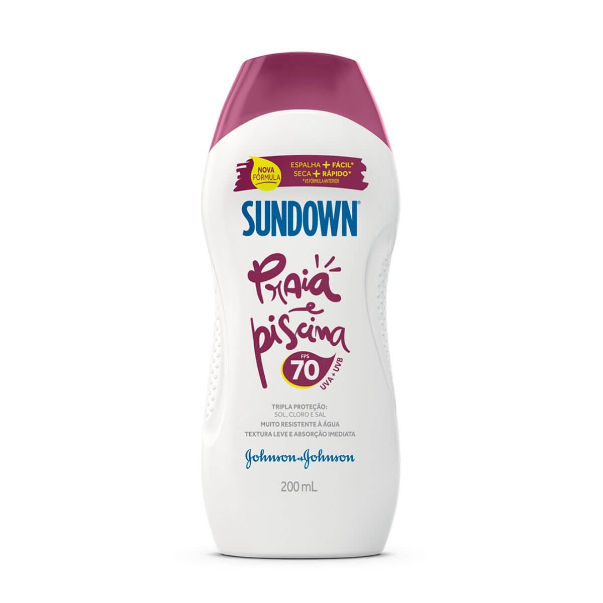 Protetor Solar Fps 70 Sundown Praia E Piscina Frasco 200Ml