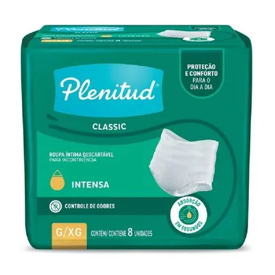 Roupa Intima Plenitude Classica G/Xg 8Unidades
