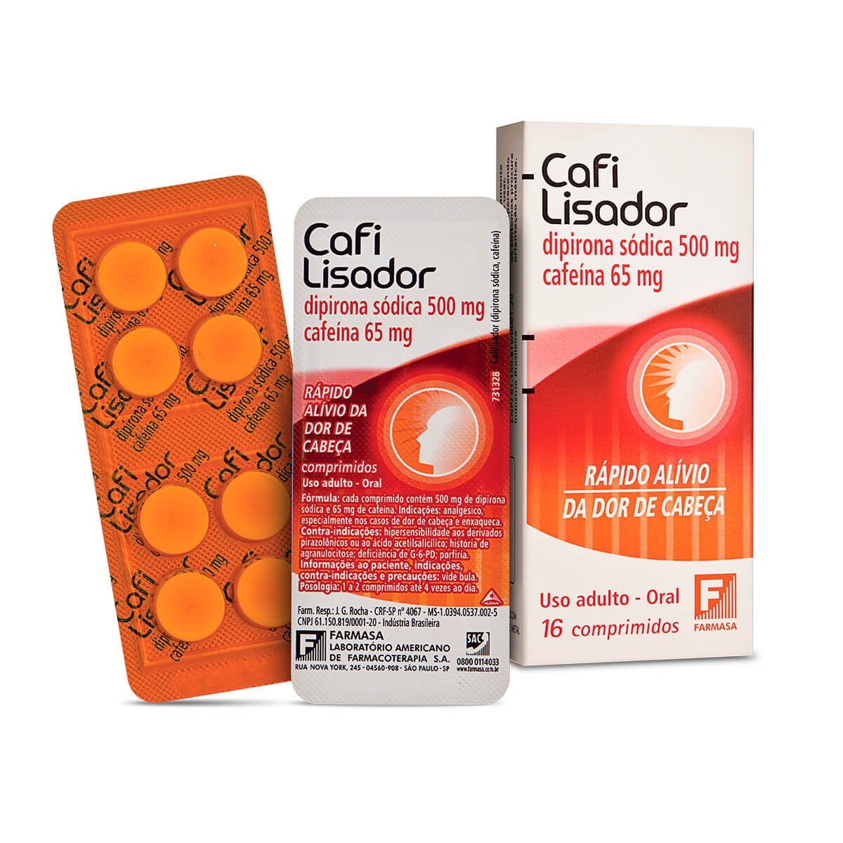 Cafilisador 500mg+65mg 16 Comprimidos - HYPERA