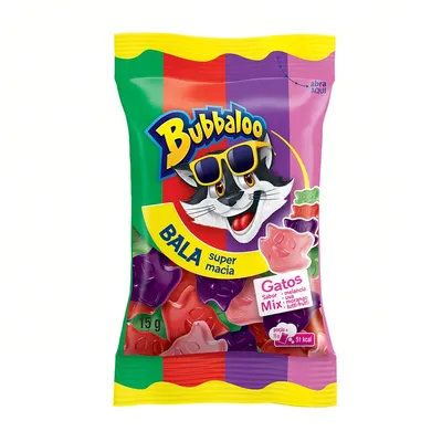 Bala Bubbaloo Mix Gatos 15G