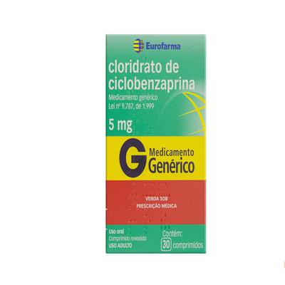 Cloridrato De Ciclobenzaprina 10Mg Eurofarma 30 Comprimidos