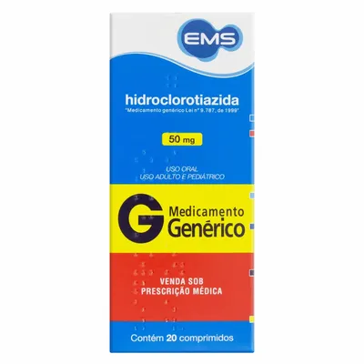 HIDROCLOROTIAZIDA 50MG 20 COMPRIMIDOS
