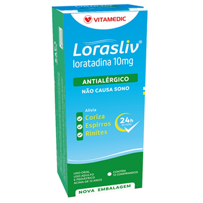Lorasliv 10Mg Vitamedic Caixa Com 12 Comprimidos