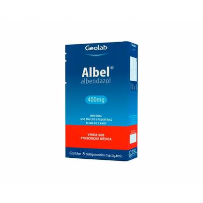 Albel 400Mg Geolab Caixa Com 5 Comprimidos Mastigáveis
