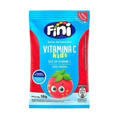 BALA DE GELATINA FINI VITAMINA C SABOR MORANGO 10G
