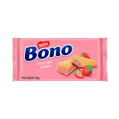 Biscoito Wafer Recheio Morango Bono 110g