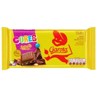 Barra de Chocolate Cores Ao Leite Garoto 80g