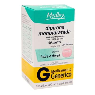 DIPIRONA 50MG/ML SOLUC 100ML