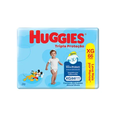 Fralda Huggies Tripla Proteção XG 66 unidades