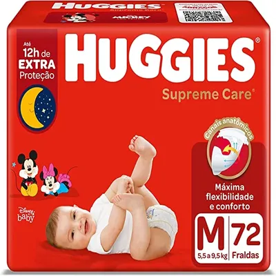 Fralda Huggies Supreme Care Unissex M - 72 unidades