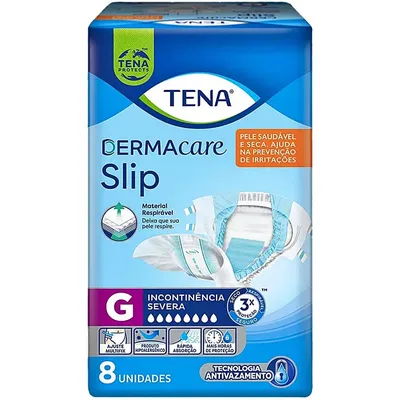 Fralda Descartável Adulto Dermacare Slip Tamanho G Tena 8Un