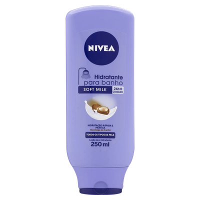 Loção Deo-Hidratante p/ Banho Nivea Soft Milk Frasco 250ml