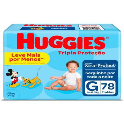 Fralda Huggies Tripla Proteção G 78 unidades