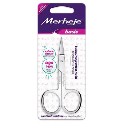 TESOURA MERHEJE PONTA RETA INOX