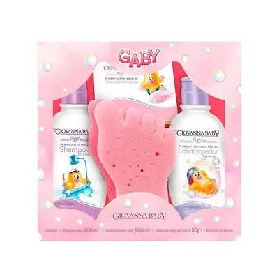 Kit Giovanna Baby Hora Do Banho Gaby Rosa Shamp+Cond+Esponja