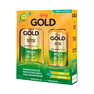 Kit Shampoo Niely Gold Detox 275ml + Condicionador 175ml