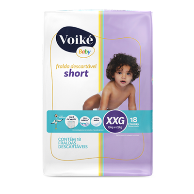 FRALDA VOIKE BABY SHORT MEGA XXG 18UN