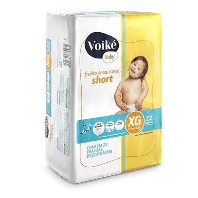 FRALDA VOIKE BABY SHORT MEGA XG 22UN